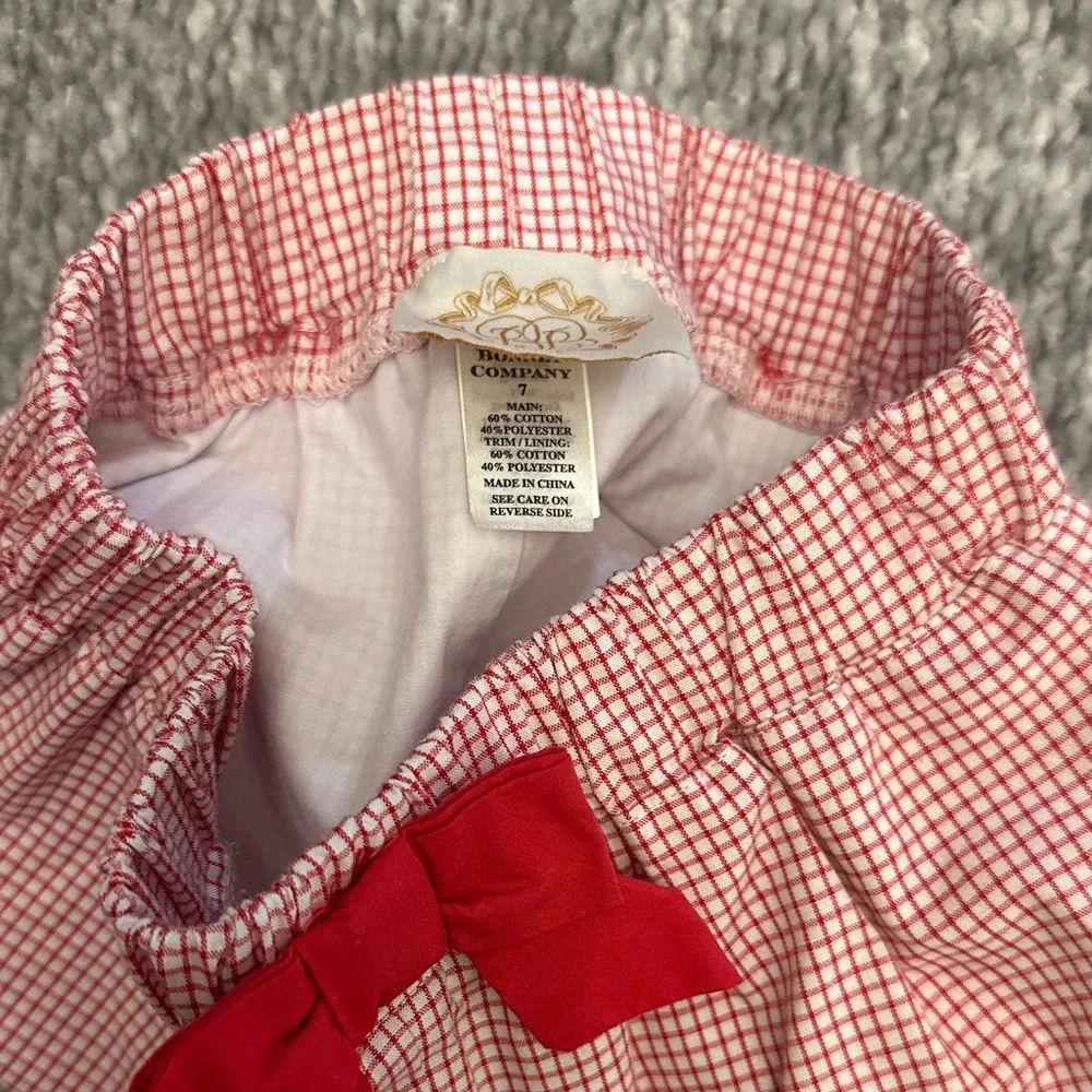 NWOT The Beaufort Bonnet Co. Red Gingham Bloomer Shorts size 6/7